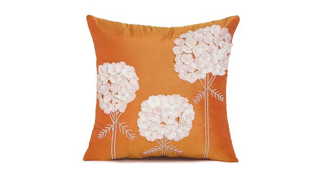 Alix Cushion Cover Set of 2 (Orange, 41 x 41 cm  (16" X 16") Cushion Size) by Urban Ladder - Front View Design 1 - 439905