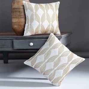 Home Decor In Bangalore Design Django Cushion Cover Set of 2 (White, 41 x 41 cm  (16" X 16") Cushion Size)