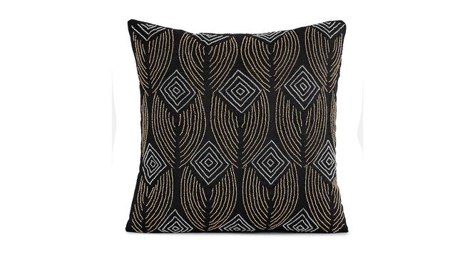 Dexter Cushion Cover Set of 2 (Black, 41 x 41 cm  (16" X 16") Cushion Size) by Urban Ladder - Front View Design 1 - 440041