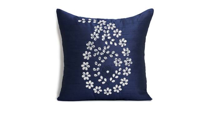 Faye Cushion Cover Set of 2 (Blue, 41 x 41 cm  (16" X 16") Cushion Size) by Urban Ladder - Front View Design 1 - 440118