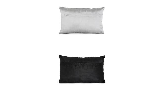 Huntley Cushion Cover Set of 2 (Black, 30 x 46 cm  (12" X 18") Cushion Size) by Urban Ladder - Cross View Design 1 - 440379