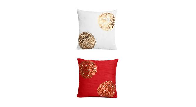 Leonora Cushion Cover Set of 2 (White, 41 x 41 cm  (16" X 16") Cushion Size) by Urban Ladder - Front View Design 1 - 440502