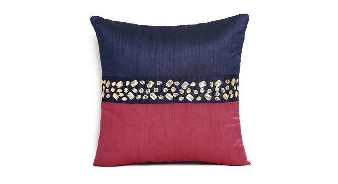 Allese Cushion Cover Set of 2 (Blue, 41 x 41 cm  (16" X 16") Cushion Size) by Urban Ladder - Front View Design 1 - 440571