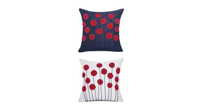 Monroe Cushion Cover Set of 2 (Navy, 41 x 41 cm  (16" X 16") Cushion Size) by Urban Ladder - Front View Design 1 - 440721