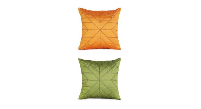 Oscar Cushion Cover Set of 2 (Green, 41 x 41 cm  (16" X 16") Cushion Size) by Urban Ladder - Front View Design 1 - 440807