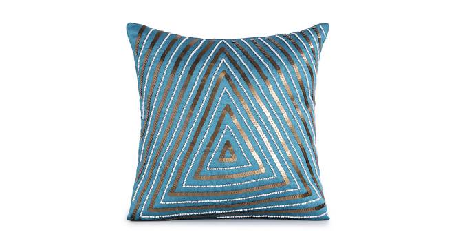 Alyssa Cushion Cover Set of 2 (Teal, 41 x 41 cm  (16" X 16") Cushion Size) by Urban Ladder - Front View Design 1 - 440808