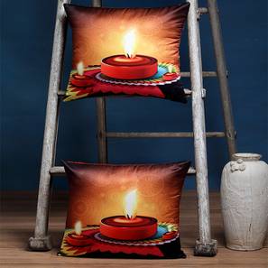 Alina Decor Design Randalls Cushion Cover Set of 2 (Yellow, 41 x 41 cm  (16" X 16") Cushion Size)