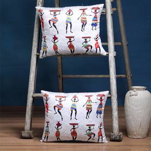 Alina Decor Design Starrett Cushion Cover Set of 2 (White, 41 x 41 cm  (16" X 16") Cushion Size)