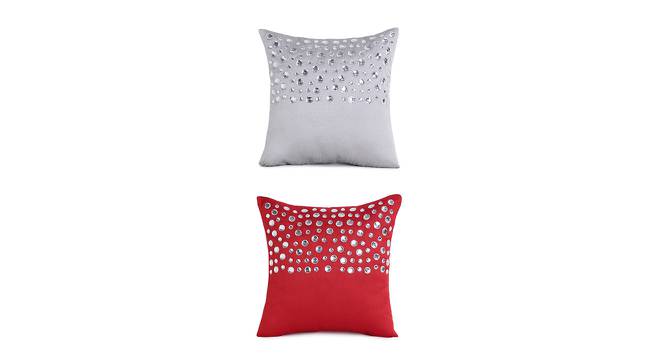 Zeus Cushion Cover Set of 2 (Grey, 41 x 41 cm  (16" X 16") Cushion Size) by Urban Ladder - Front View Design 1 - 441221