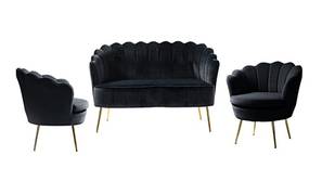 Cardiff Fabric Sofa Set - Black