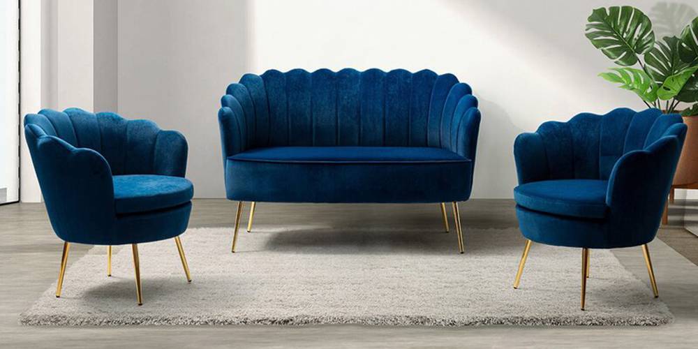 Cardiff Fabric Sofa Set - Blue by Urban Ladder - - 
