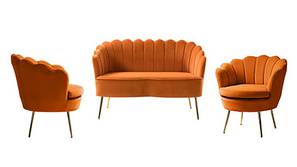 Cardiff Fabric Sofa Set - Orange