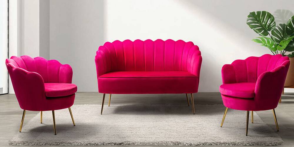 Cardiff Fabric Sofa Set - Pink by Urban Ladder - - 