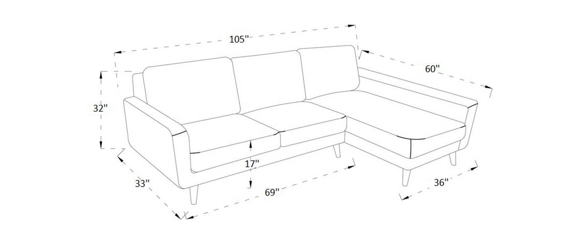 Average Sectional Sofa Size Baci Living Room