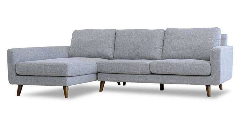 Batley Sectional Fabric Sofa - Light Grey by Urban Ladder - - 