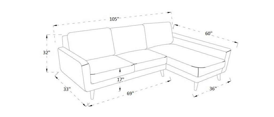 Average Sectional Sofa Size Baci Living Room