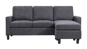 Corby Sectional Fabric Sofa - Dark Grey