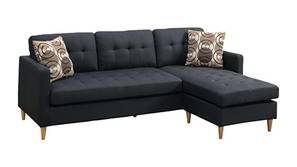 Delight Sectional Fabric Sofa - Black