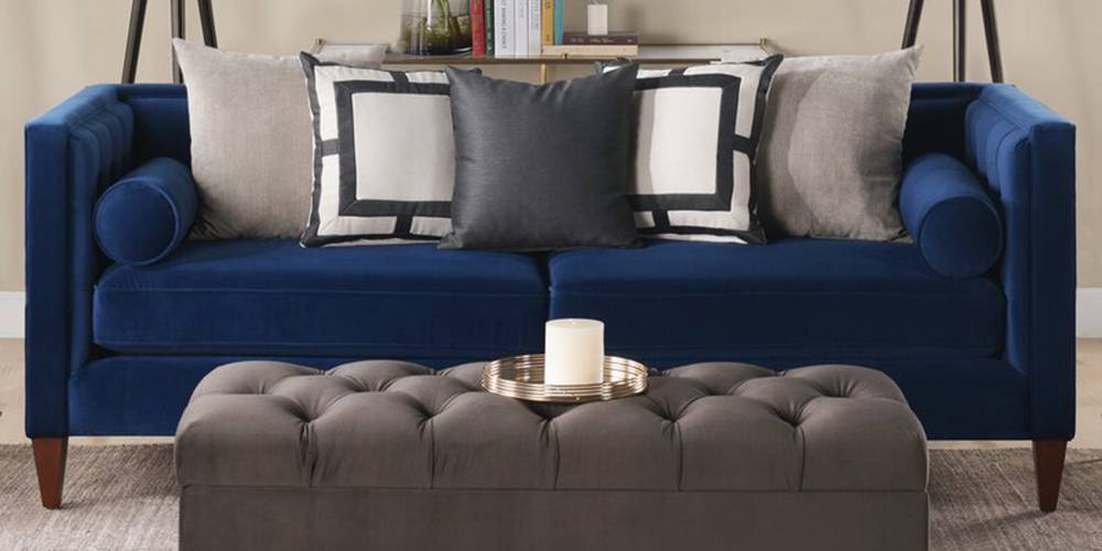 Filton Fabric Sofa - Blue by Urban Ladder - - 