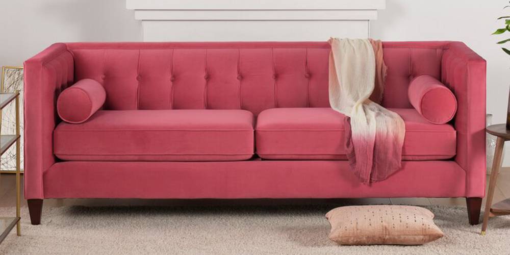 Sofa set pink discount