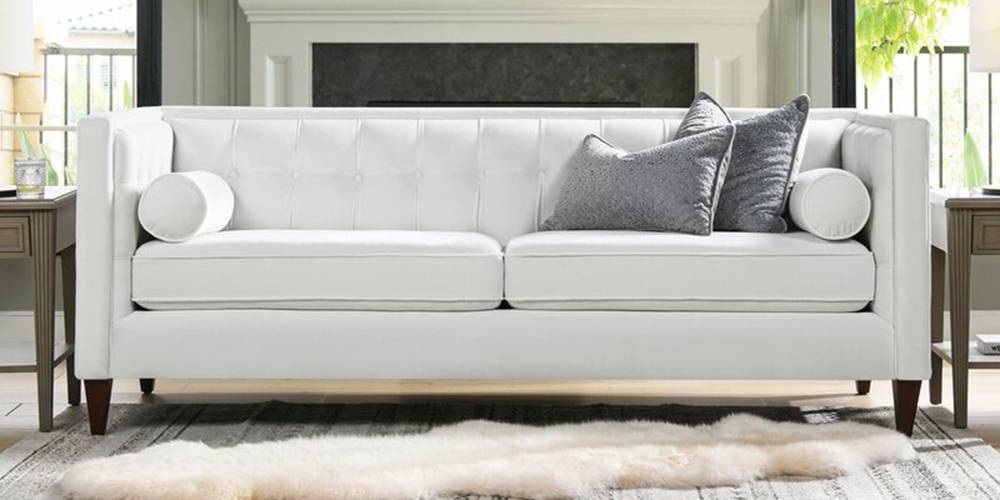 Filton Fabric Sofa - White by Urban Ladder - - 