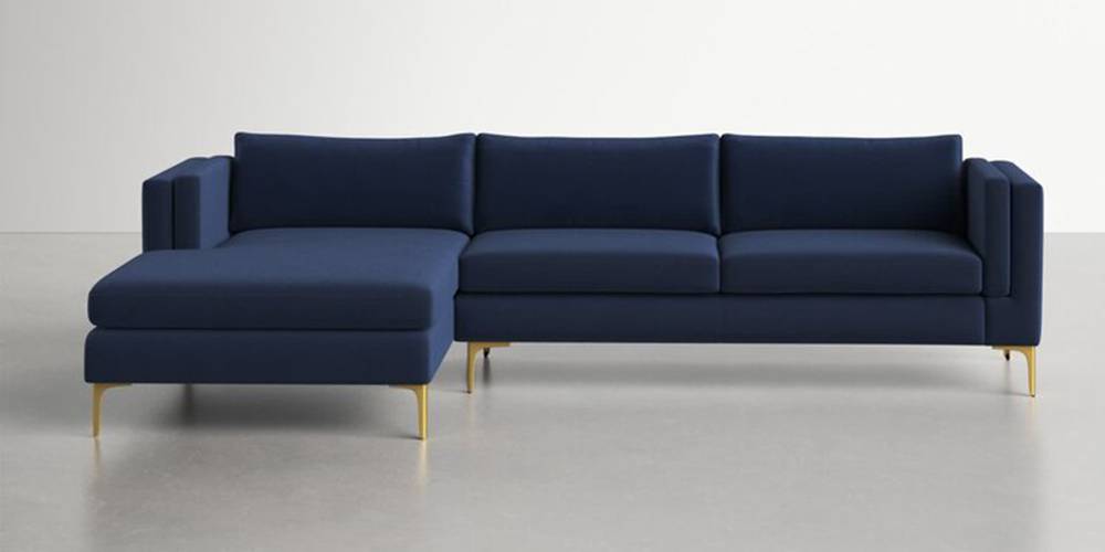 Lima Sectional Fabric Sofa - Navy Blue by Urban Ladder - - 