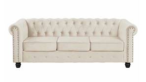 Manchester Chesterfield Fabric Sofa - Beige
