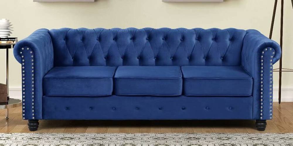 Manchester Chesterfield Fabric Sofa - Blue by Urban Ladder - - 