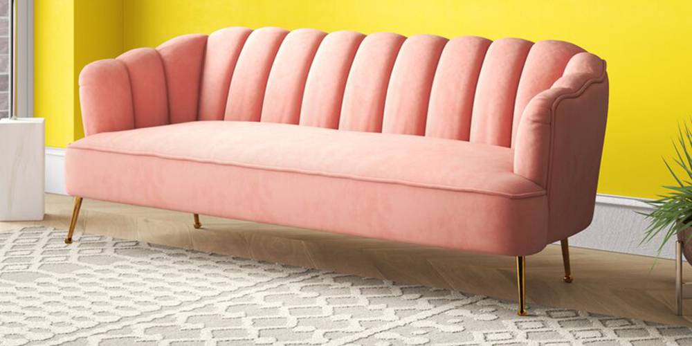 Marble Fabric Sofa - Pink by Urban Ladder - - 
