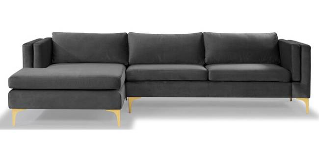 Lima Sectional Fabric Sofa - Dark Grey (Grey, None Standard Set - Sofas, Fabric Sofa Material, Regular Sofa Size, Sectional Sofa Type, Left Sectional Sofa Custom Set - Sofas, Regular Cushion Type)
