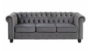 Manchester Chesterfield Fabric Sofa - Grey