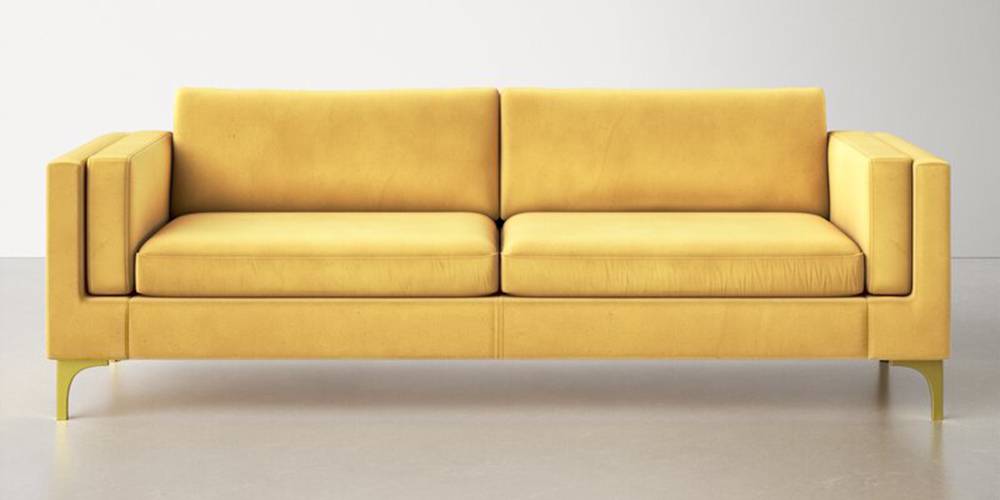 Medan Fabric Sofa - Gold by Urban Ladder - - 