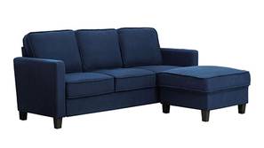 Reno Fabric Sofa with Ottoman - Blue
