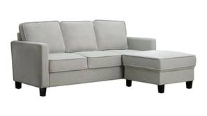 Reno Fabric Sofa with Ottoman- Grey