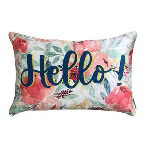 Cushion Cover Design Happy Hello Cushion Cover (30 x 46 cm  (12" X 18") Cushion Size)