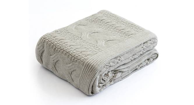 Ione Throw (Pale Whisper) by Urban Ladder - Front View Design 1 - 446827