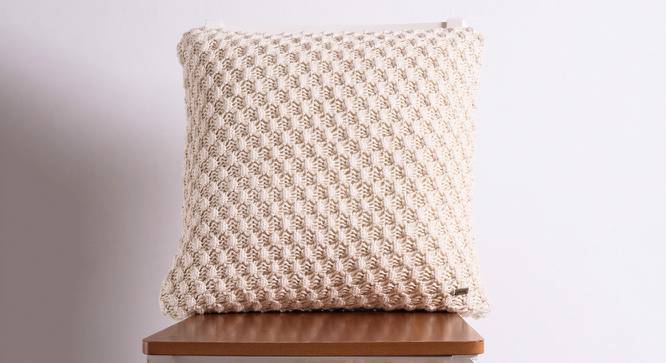 Frances Cushion Cover (41 x 41 cm  (16" X 16") Cushion Size, Natural) by Urban Ladder - Front View Design 1 - 446833