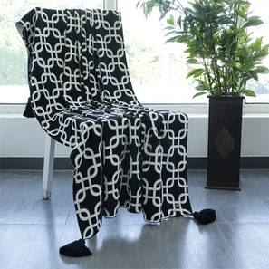 Pluchi Design Natural & Black Cotton Throw