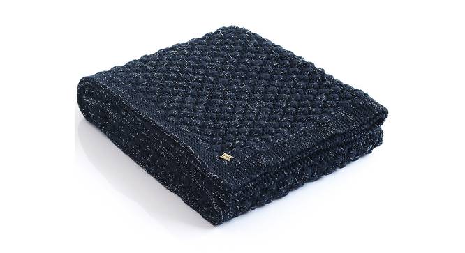 London Throw (Navy with Silver Lurex) by Urban Ladder - Front View Design 1 - 446905