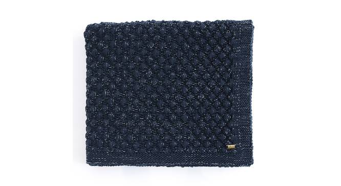 London Throw (Navy with Silver Lurex) by Urban Ladder - Cross View Design 1 - 446919