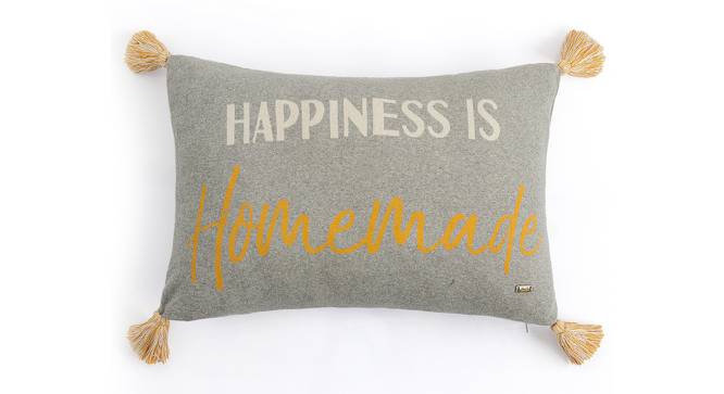 Kagan Cushion Cover (41 x 61 cm  (16" X 24") Cushion Size, Light Grey Mel, Natural & Honeygold) by Urban Ladder - Cross View Design 1 - 446924
