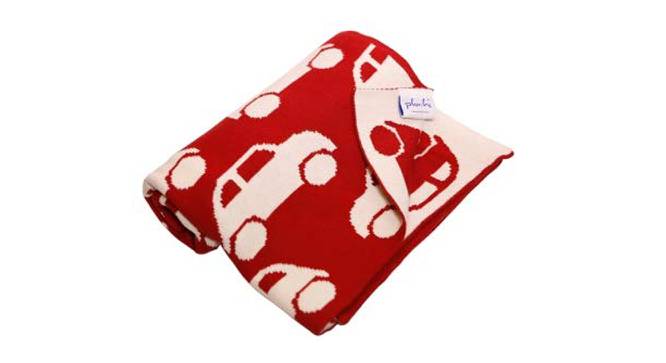 Mia Blanket (Single Size, Red & Natural) by Urban Ladder - Front View Design 1 - 446972