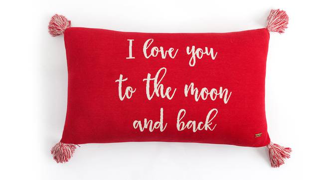 Mishka Cushion Cover (Red & Natural, 41 x 61 cm  (16" X 24") Cushion Size) by Urban Ladder - Cross View Design 1 - 446992
