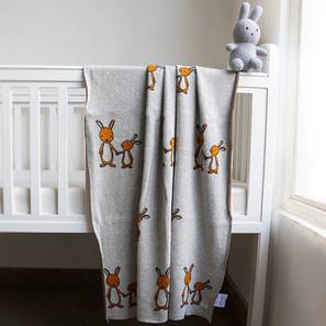 Products At 25 Off Sale Design Prairie Blanket (Single Size, Light Grey Melange & Bright Orange)