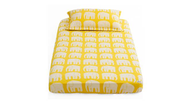 Orson Bedsheet (Single Size, Yellow & Natural) by Urban Ladder - Front View Design 1 - 447051