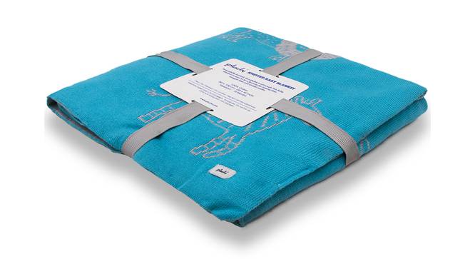 Pandora Blanket (Single Size, Med Aqua & Vanilla Grey Mel) by Urban Ladder - Cross View Design 1 - 447058