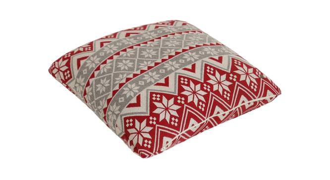 September Cushion Cover (51 x 51 cm  (20" X 20") Cushion Size, Red, Light Grey & Natural) by Urban Ladder - Cross View Design 1 - 447129