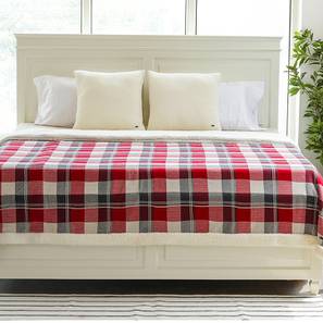 Comforters Design Zane Comforter (Red, Dark Grey Melange & Natural)