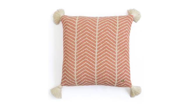 Joseph Cushion Cover (46 x 46 cm  (18" X 18") Cushion Size, Dusty Coral & Natural) by Urban Ladder - Front View Design 1 - 447173
