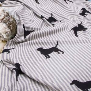 Kids Bedsheets Design Hugo Blanket (Single Size, Natural, Black & Light Grey Mel)